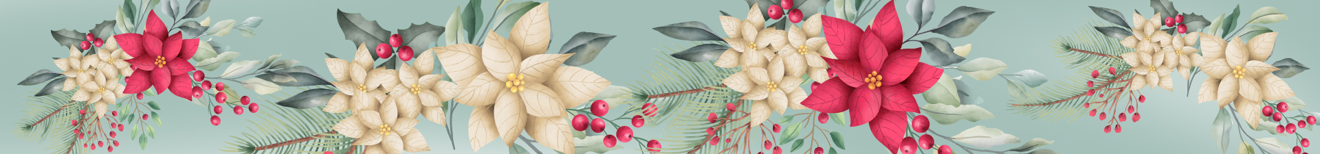 Artificial flowers and garlands Christmas