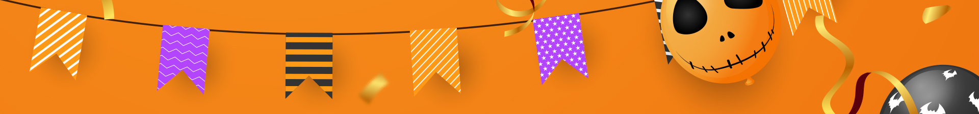 Halloween: rubans, papier cadeau et noeuds